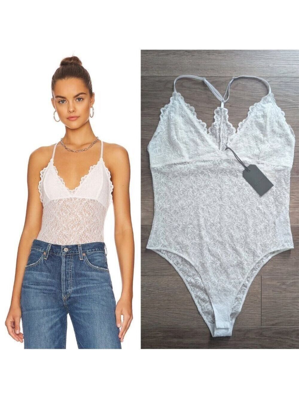 ALLSAINTS | Erity Lace Bodysuit In Chalk White